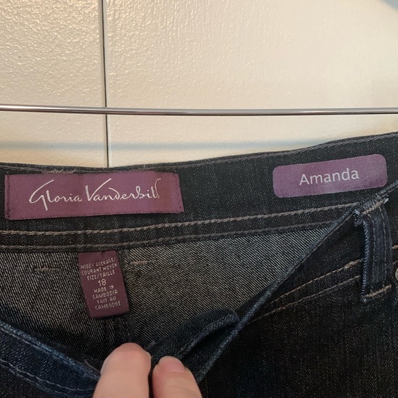 Gloria Vanderbilt Dark Blue Tapered Leg Amanda Jeans Size 18 - Picture 8 of 11